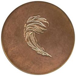 24-5.1 Metals - Copper Colored - Chased feather (1-1/4")